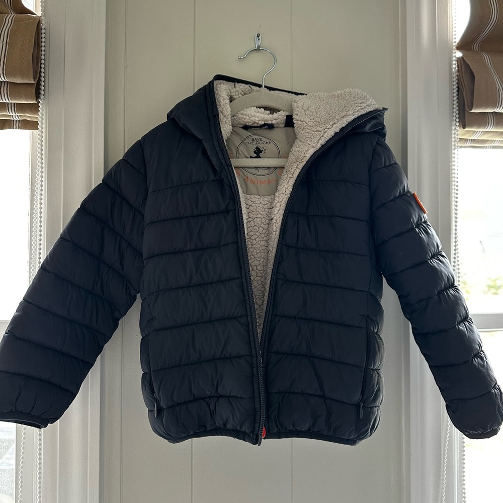 SAVE THE DUCK Blue Gray Kids Puffer Jacket